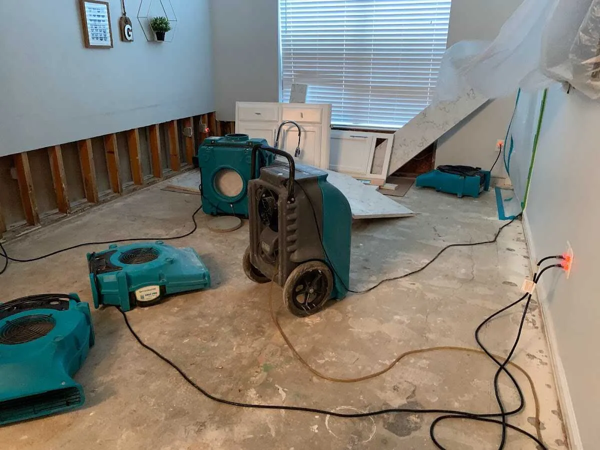 Dehumidifier in flood-cut room for Water Extraction & Removal in Highland